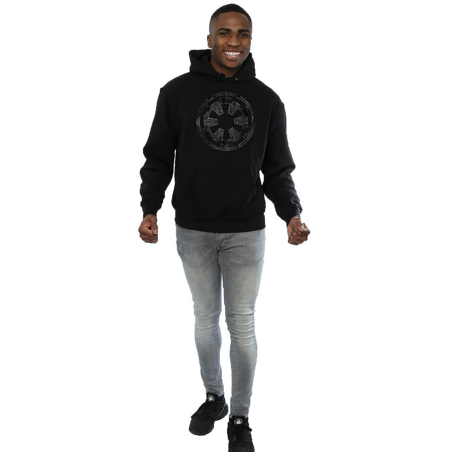 Black - Side - Star Wars: Rogue One Mens Galactic Empire Plans Hoodie