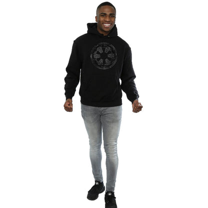 Black - Side - Star Wars: Rogue One Mens Galactic Empire Plans Hoodie