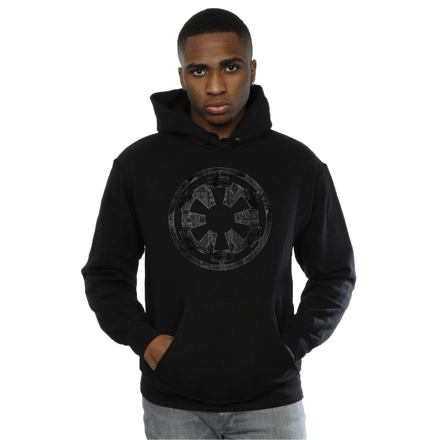 Black - Lifestyle - Star Wars: Rogue One Mens Galactic Empire Plans Hoodie