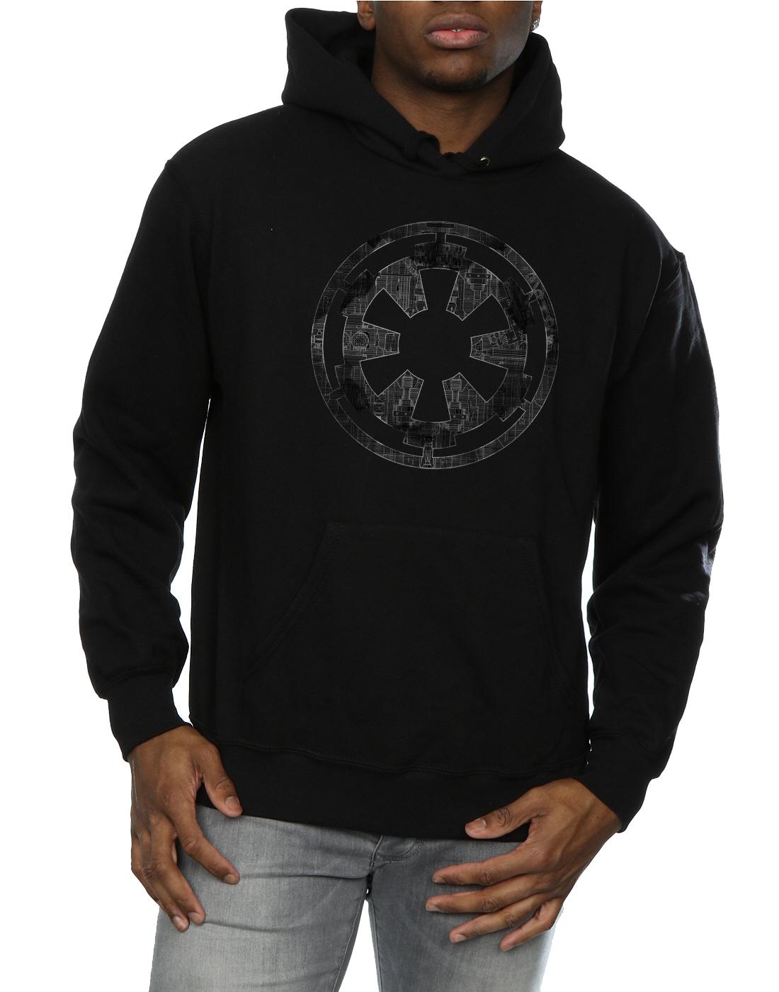 Black - Pack Shot - Star Wars: Rogue One Mens Galactic Empire Plans Hoodie