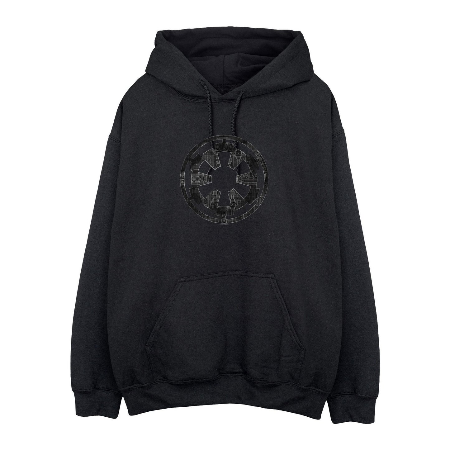 Black - Front - Star Wars: Rogue One Mens Galactic Empire Plans Hoodie