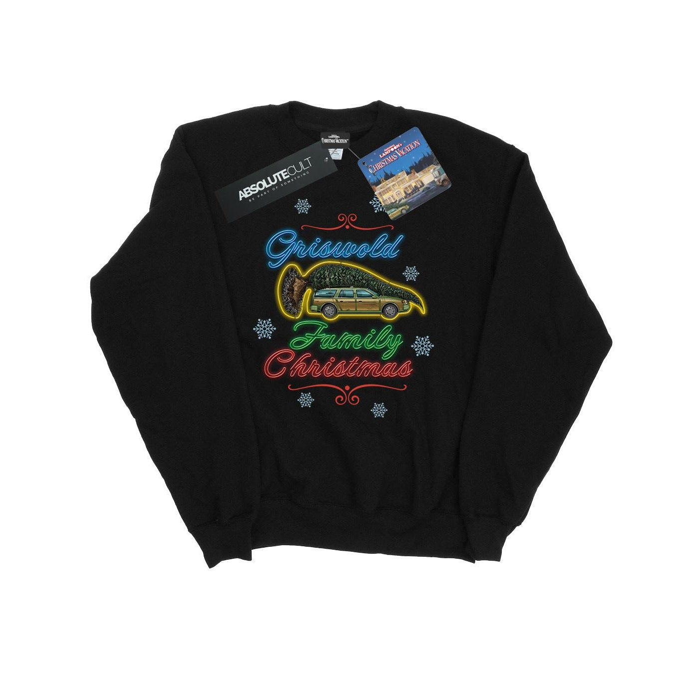 Black - Front - National Lampoon´s Christmas Vacation Mens Griswold Family Sweatshirt