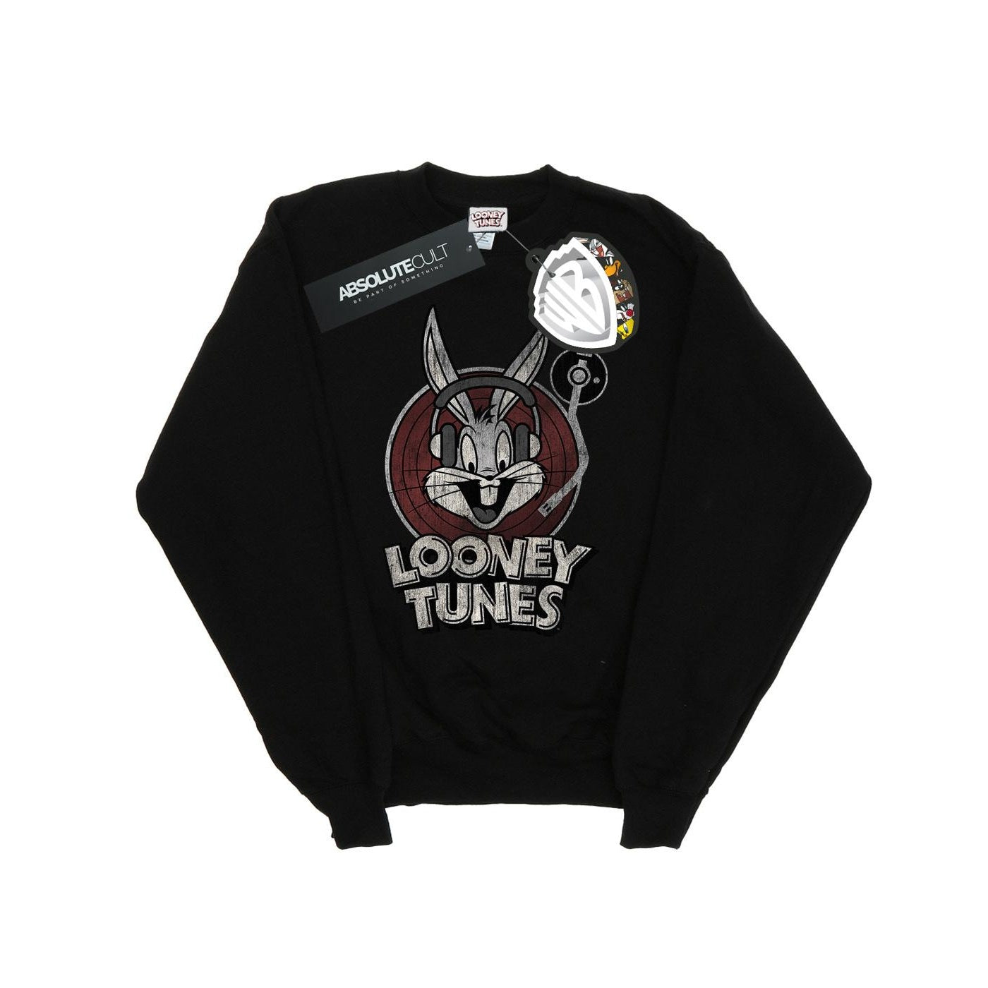 Black - Front - Looney Tunes Boys Bugs Bunny Circle Logo Sweatshirt