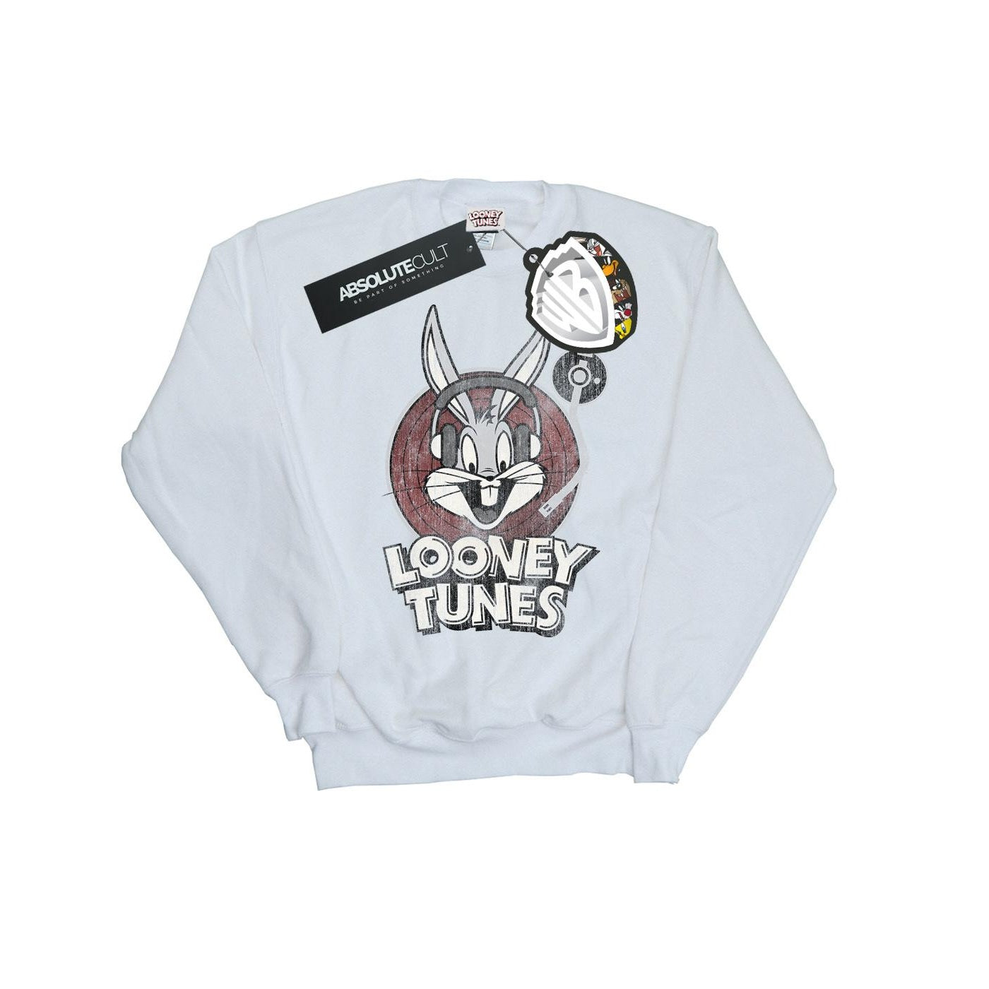 White - Front - Looney Tunes Boys Bugs Bunny Circle Logo Sweatshirt