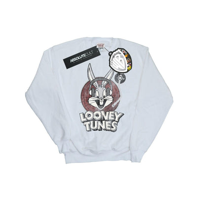 White - Front - Looney Tunes Boys Bugs Bunny Circle Logo Sweatshirt