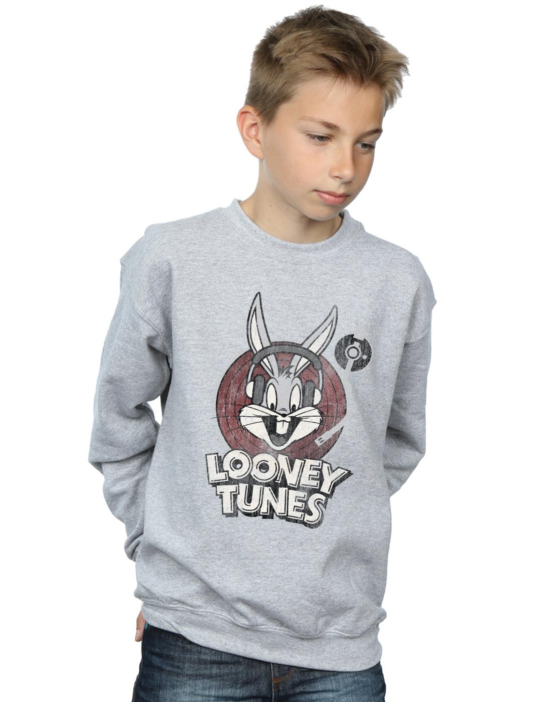 Sports Grey - Back - Looney Tunes Boys Bugs Bunny Circle Logo Sweatshirt