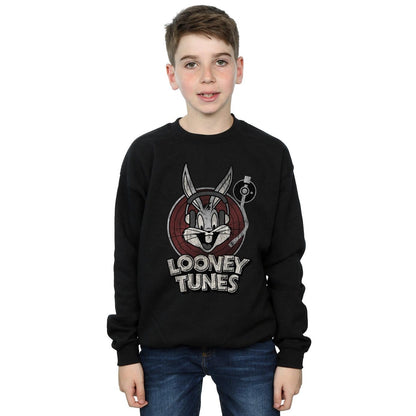 Black - Back - Looney Tunes Boys Bugs Bunny Circle Logo Sweatshirt