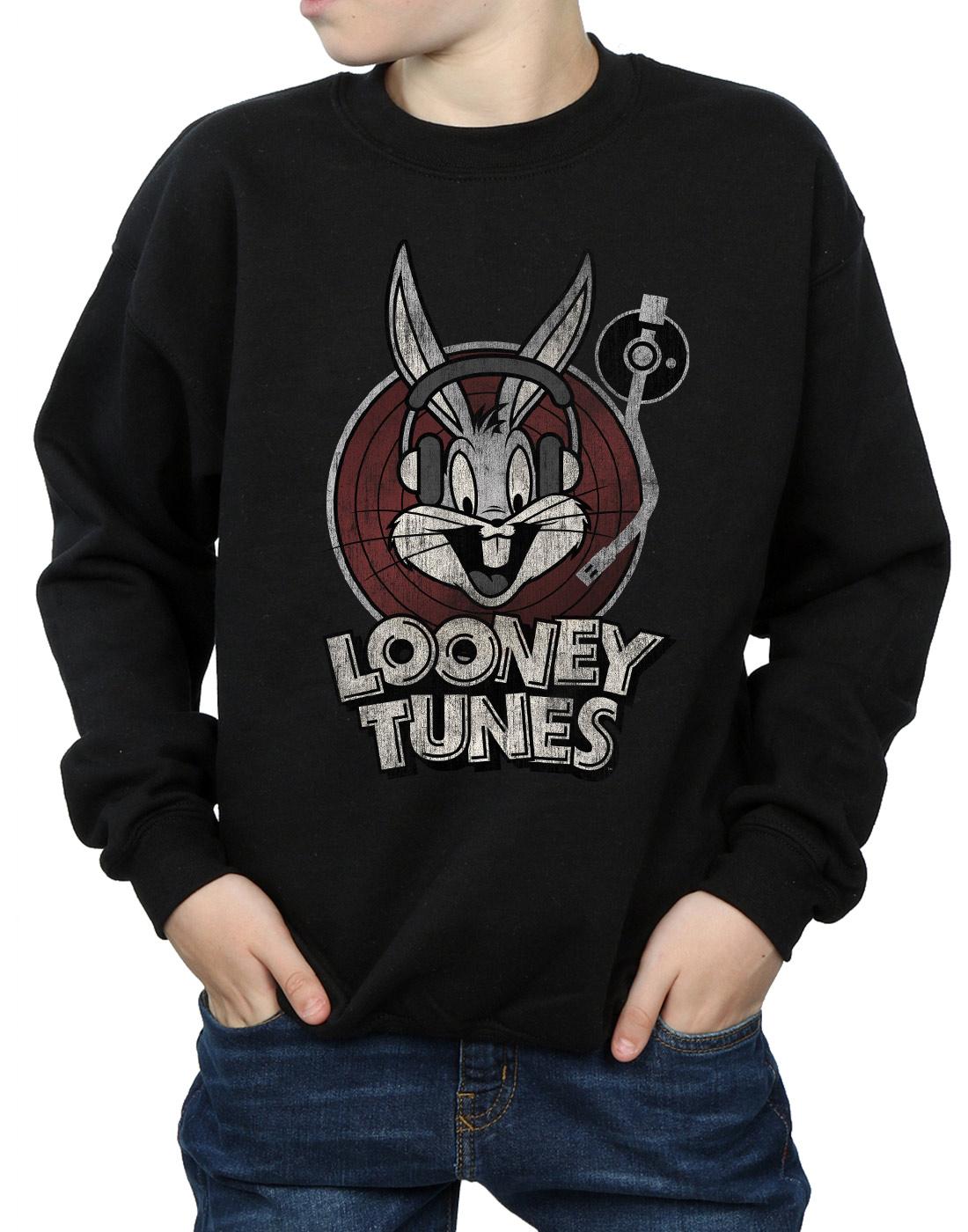 Black - Side - Looney Tunes Boys Bugs Bunny Circle Logo Sweatshirt