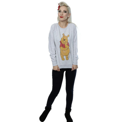 Heather Grey - Side - Winnie the Pooh Womens-Ladies Classic Sweatshirt
