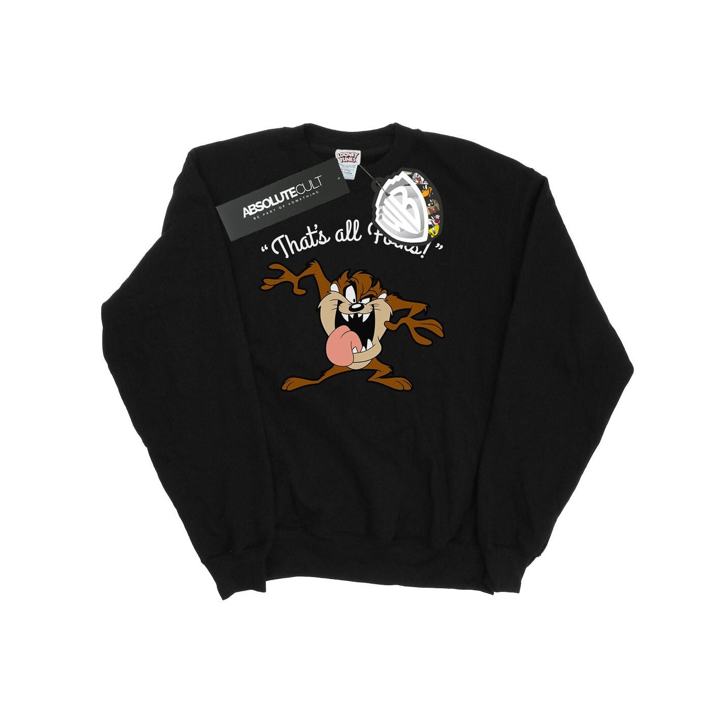 Black - Front - Looney Tunes Mens That´s All Folks Taz Sweatshirt