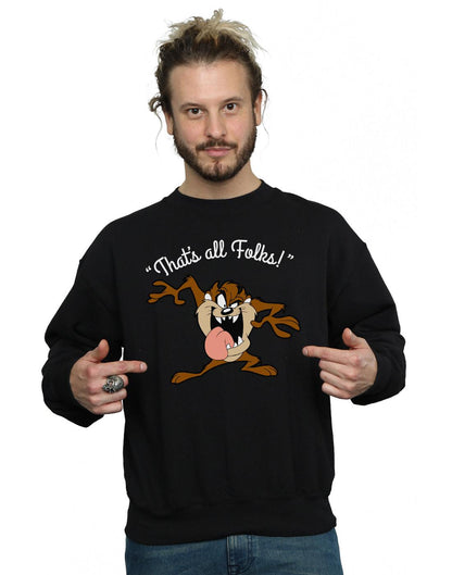 Black - Back - Looney Tunes Mens That´s All Folks Taz Sweatshirt