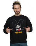 Black - Back - Disney Mens Classic M Mickey Mouse Sweatshirt