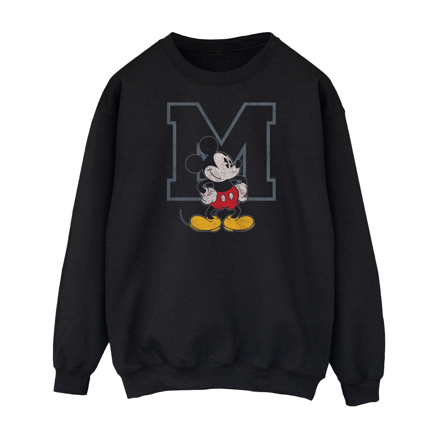 Black - Front - Disney Mens Classic M Mickey Mouse Sweatshirt