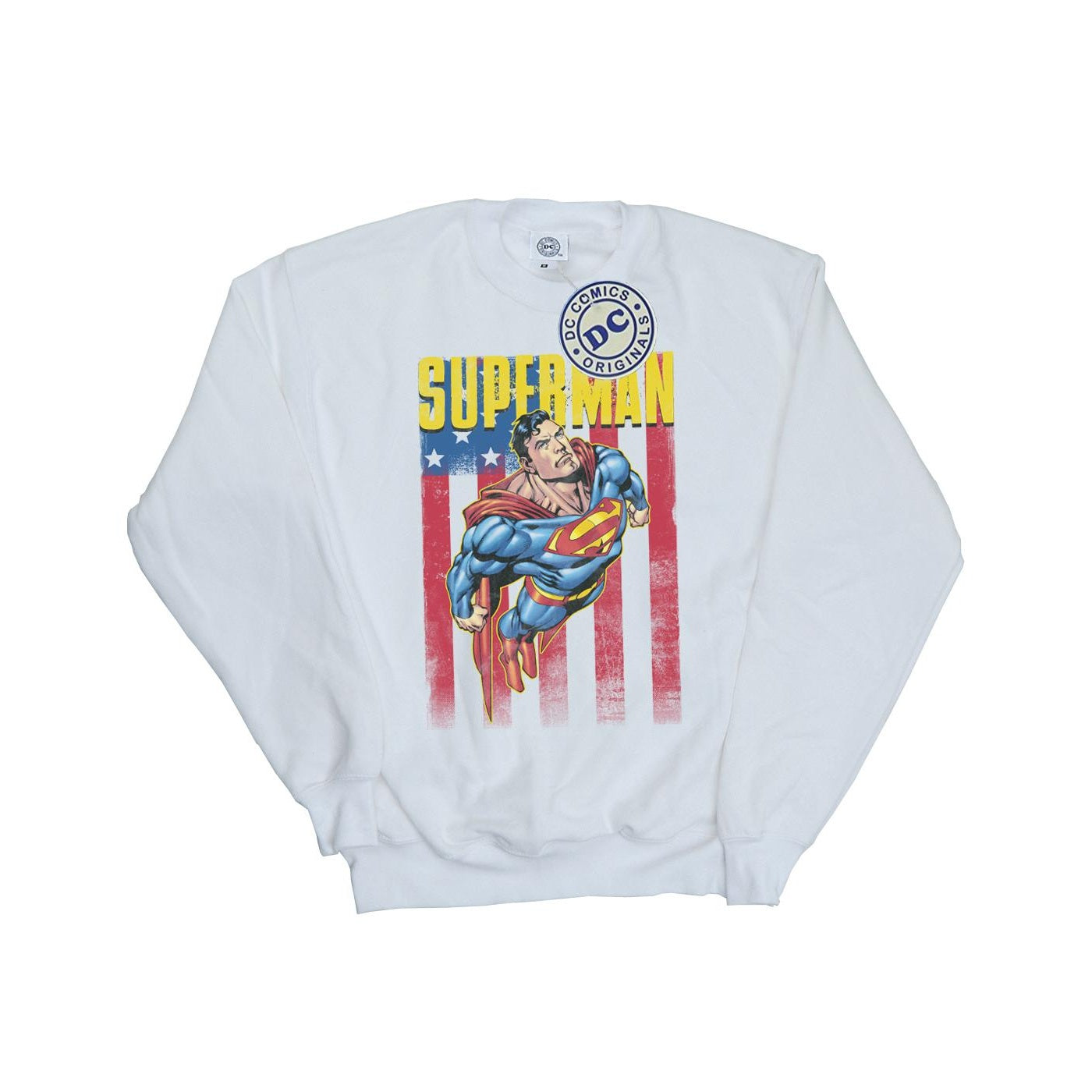 White - Front - Superman Mens Flight Sweatshirt