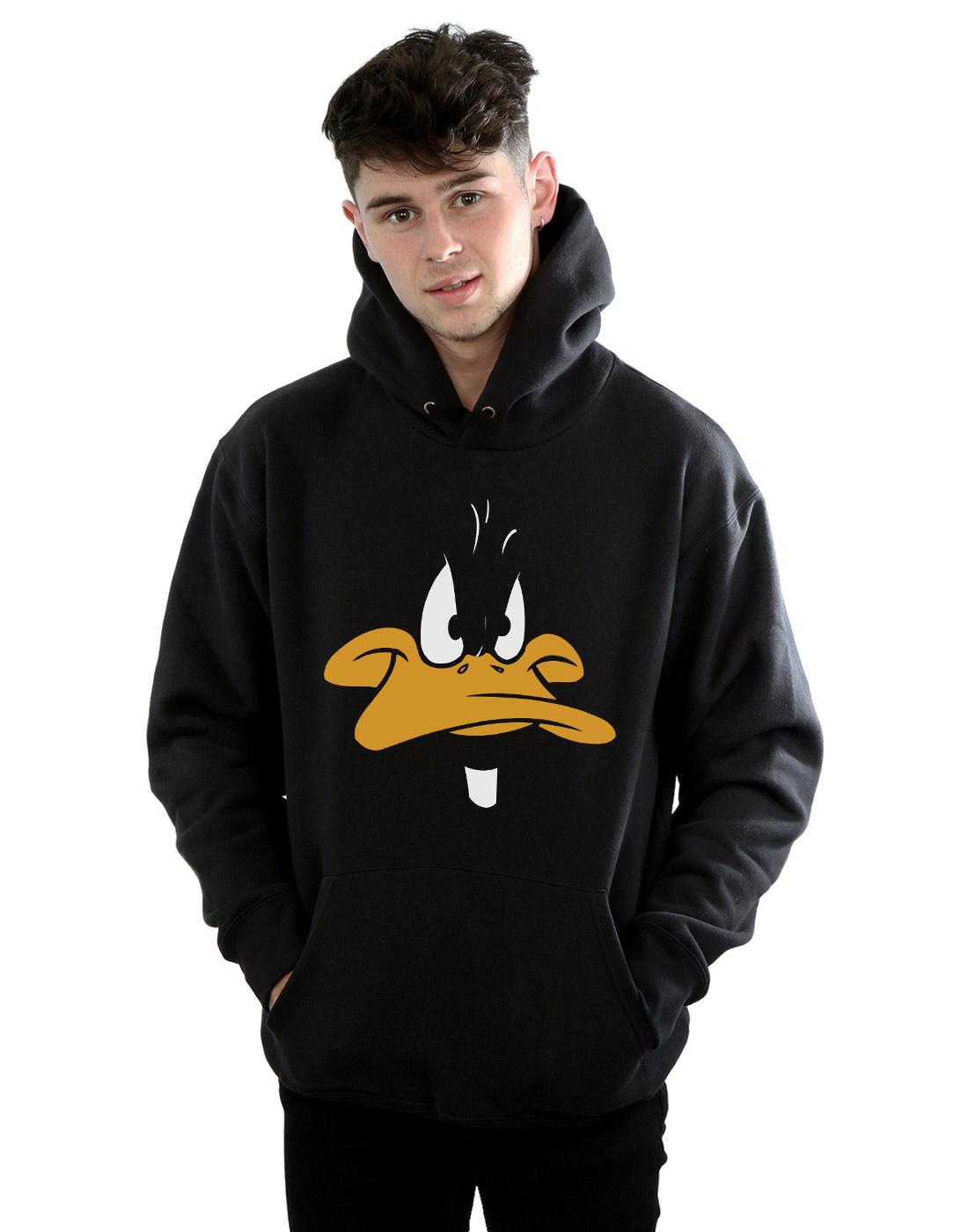 Black - Back - Looney Tunes Mens Daffy Duck Hoodie