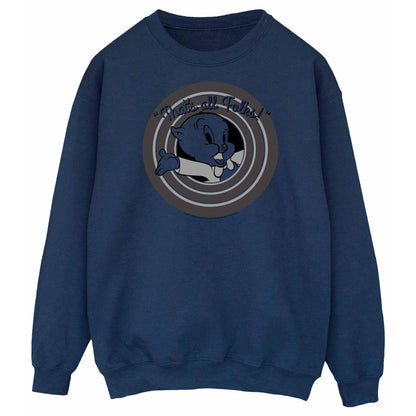 Navy Blue - Front - Looney Tunes Womens-Ladies That´s All Folks Porky Pig Sweatshirt