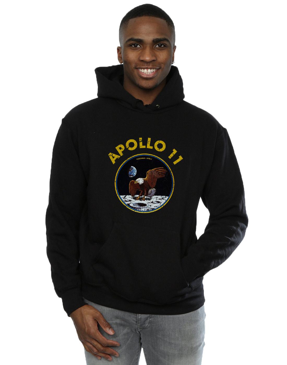 Black - Back - NASA Mens Classic Apollo 11 Hoodie