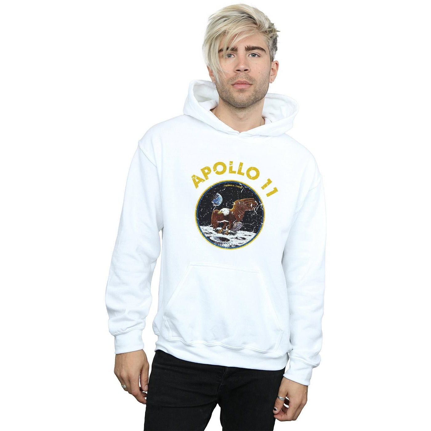 White - Back - NASA Mens Classic Apollo 11 Hoodie