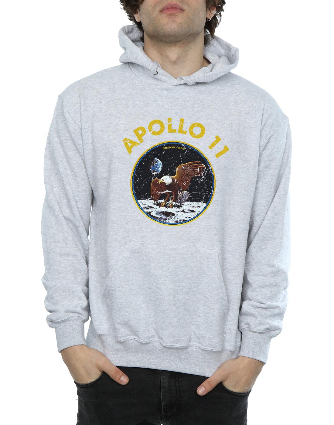 Sports Grey - Side - NASA Mens Classic Apollo 11 Hoodie