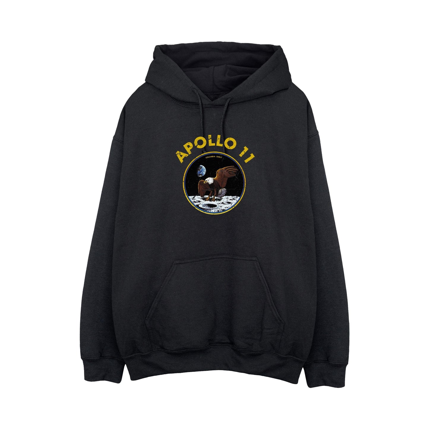 Black - Front - NASA Mens Classic Apollo 11 Hoodie