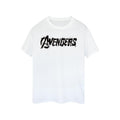 White-Black - Front - Marvel Avengers Mens Distressed Logo T-Shirt