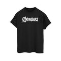 Black-White - Front - Marvel Avengers Mens Distressed Logo T-Shirt