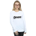 White - Back - Marvel Avengers Womens-Ladies Distressed Logo Sweatshirt