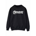 Black-White - Front - Marvel Avengers Womens-Ladies Distressed Logo Sweatshirt