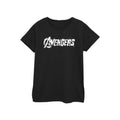 Black-White - Front - Marvel Avengers Womens-Ladies Distressed Logo T-Shirt