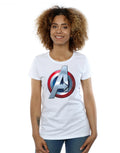 White - Back - Avengers Womens-Ladies 3D Logo Fitted T-Shirt