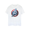 White - Front - Avengers Womens-Ladies 3D Logo Fitted T-Shirt