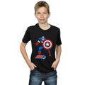 Black - Back - Captain America Boys The First Avenger T-Shirt