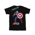 Black - Front - Captain America Womens-Ladies The First Avenger T-Shirt