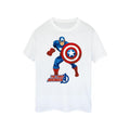 White - Front - Captain America Womens-Ladies The First Avenger T-Shirt