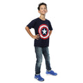 Navy Blue - Lifestyle - Captain America Boys Distressed Shield T-Shirt