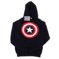 Navy Blue - Front - Captain America Mens Distressed Shield Hoodie