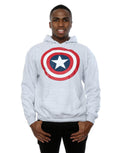 Heather Grey - Back - Captain America Mens Distressed Shield Hoodie