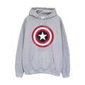 Heather Grey - Front - Captain America Mens Distressed Shield Hoodie