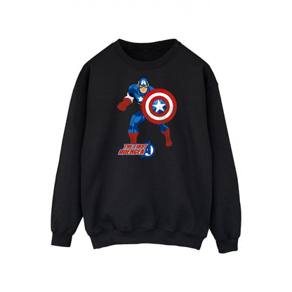 Black - Front - Captain America Unisex Adult The First Avenger Sweatshirt