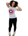 Heather Grey - Lifestyle - Captain America Womens-Ladies Shield T-Shirt