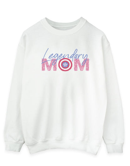 White - Front - Marvel Mens Avengers Captain America Mum Cotton Sweatshirt