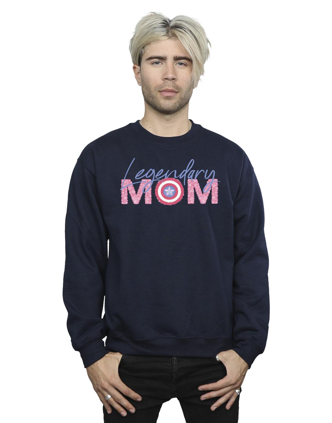Navy Blue - Back - Marvel Mens Avengers Captain America Mum Cotton Sweatshirt
