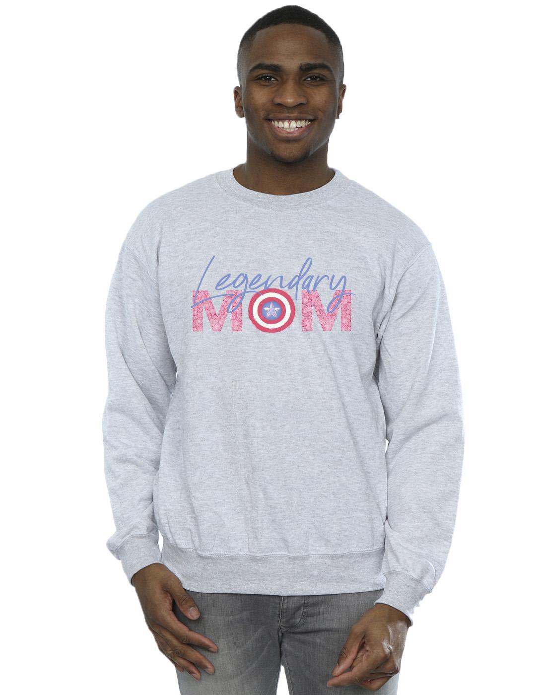 Sports Grey - Back - Marvel Mens Avengers Captain America Mum Cotton Sweatshirt