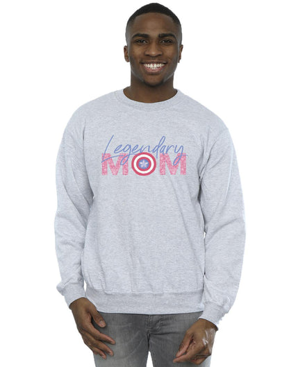 Sports Grey - Back - Marvel Mens Avengers Captain America Mum Cotton Sweatshirt