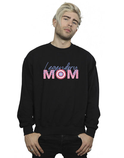 Black - Back - Marvel Mens Avengers Captain America Mum Cotton Sweatshirt