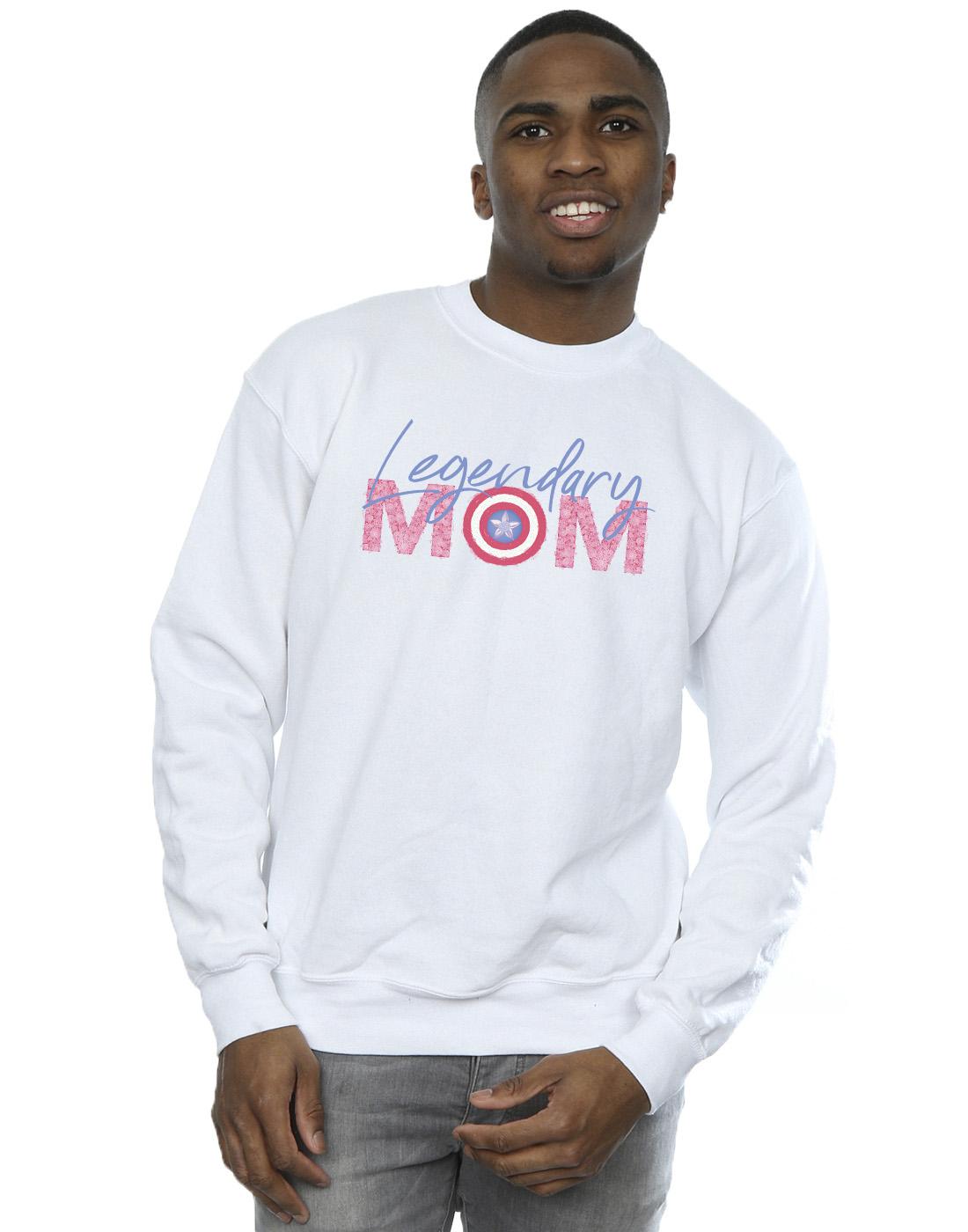 White - Back - Marvel Mens Avengers Captain America Mum Cotton Sweatshirt