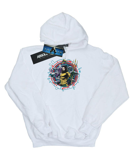 White - Front - DC Comics Mens Aquaman Circular Crest Hoodie