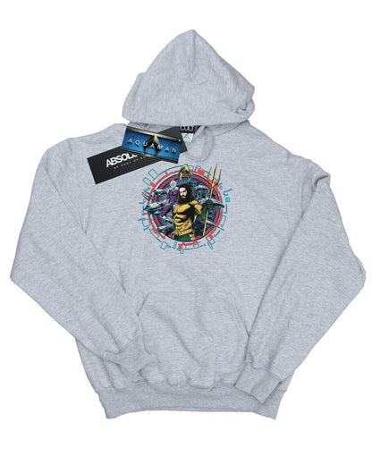 Sports Grey - Front - DC Comics Mens Aquaman Circular Crest Hoodie