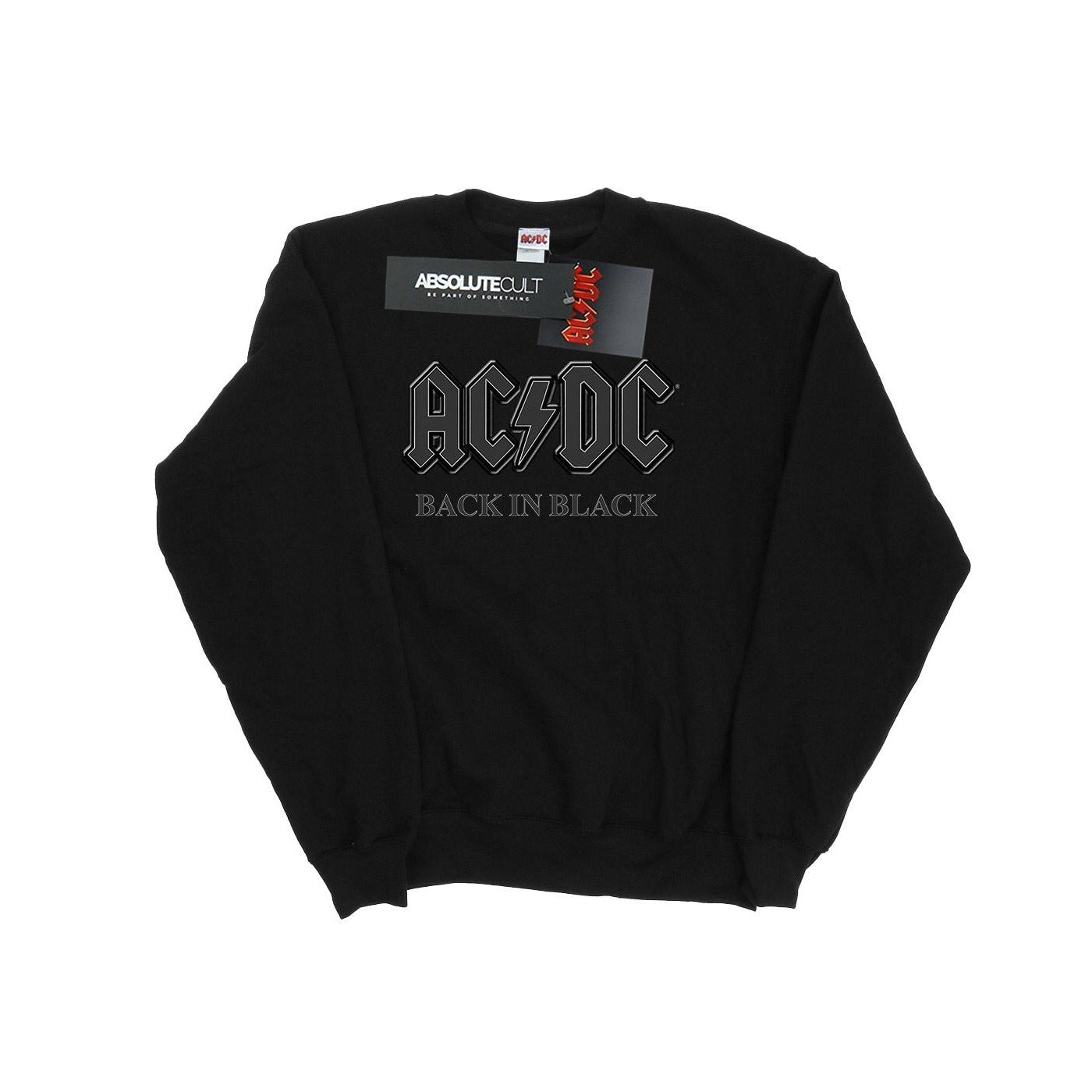 Black - Front - AC-DC Mens Back In Black Cotton Sweatshirt