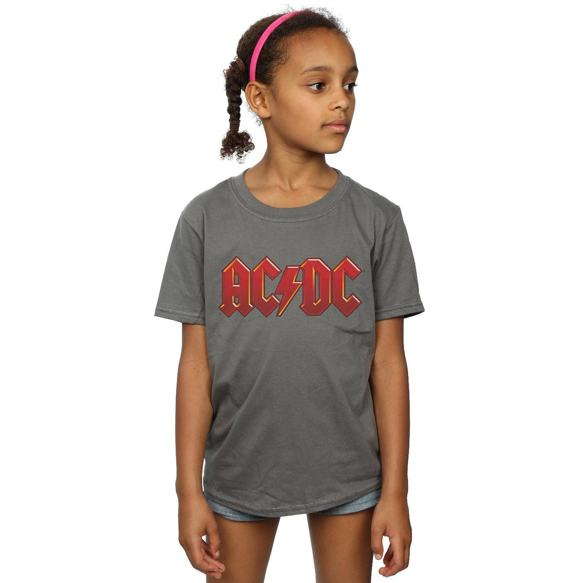 AC/DC Girls Dark Red Logo Cotton T-Shirt | Discounts on great Brands